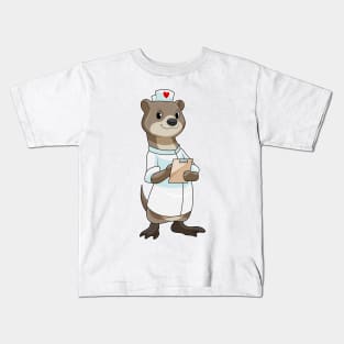 Otter as Nurse with Heart Kids T-Shirt